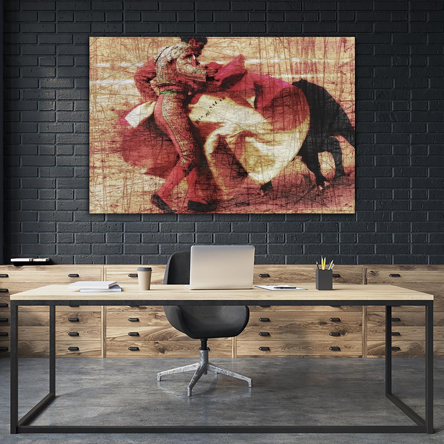 San Miguel, Bullfight #1 by Doug Landreth on GIANT ART - red everyday life