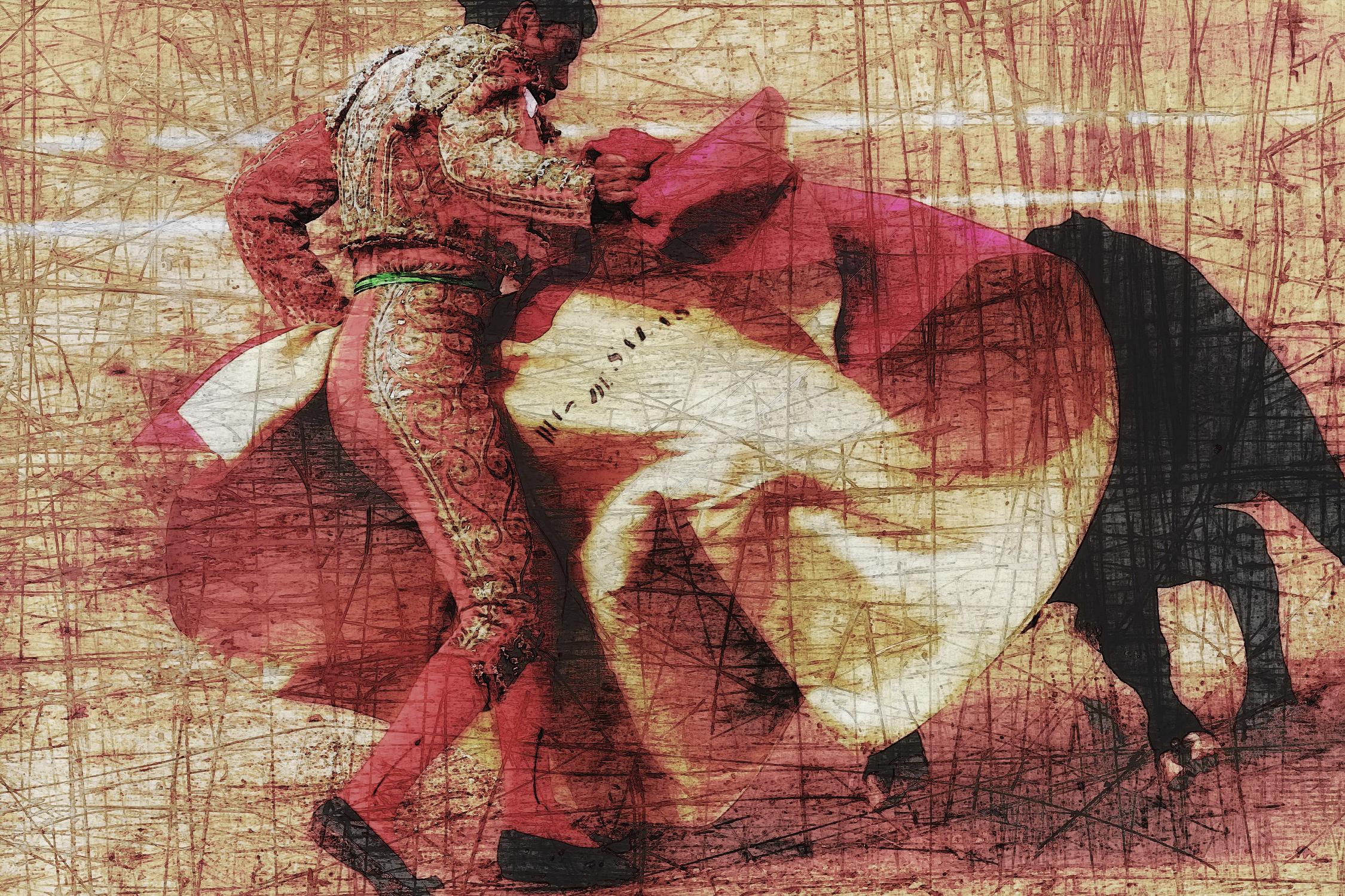 San Miguel, Bullfight #1 by Doug Landreth on GIANT ART - red everyday life