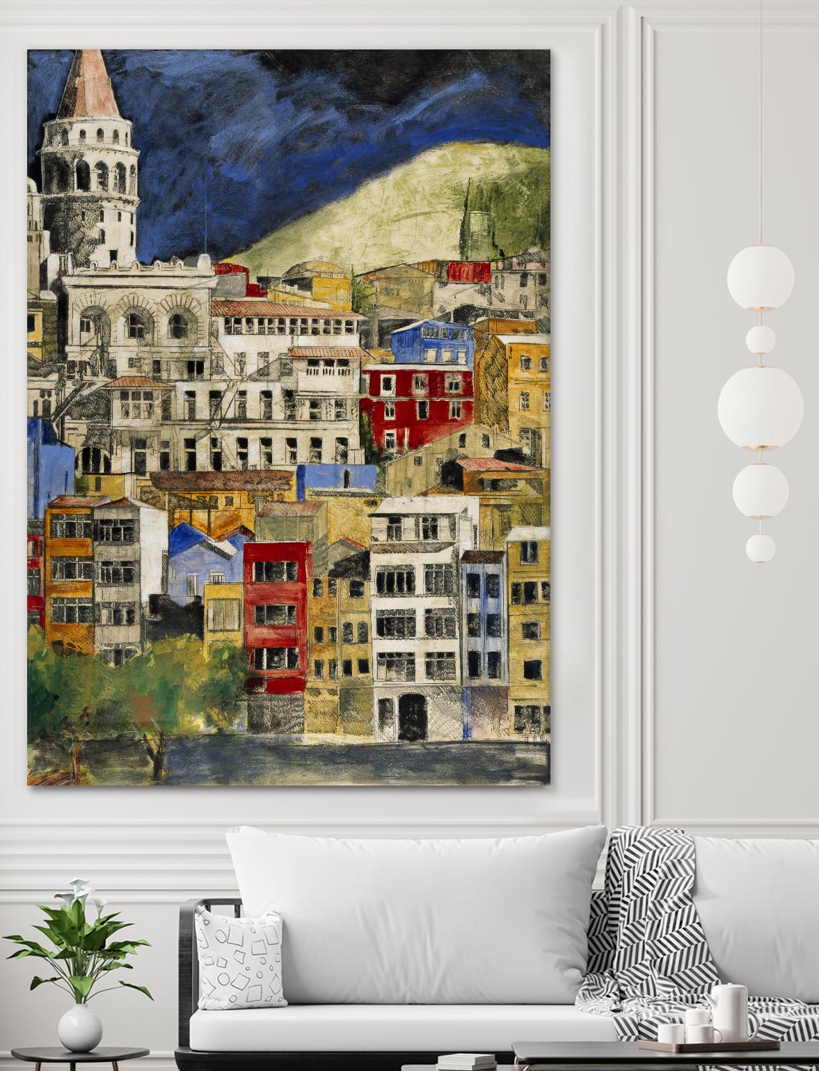 Urbana 1 by Susan Gillette on GIANT ART - beige city scene