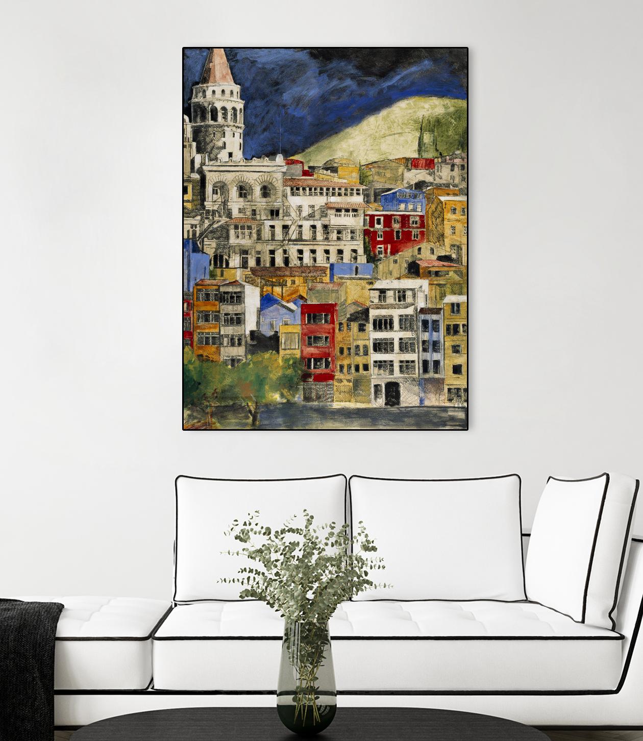 Urbana 1 by Susan Gillette on GIANT ART - beige city scene