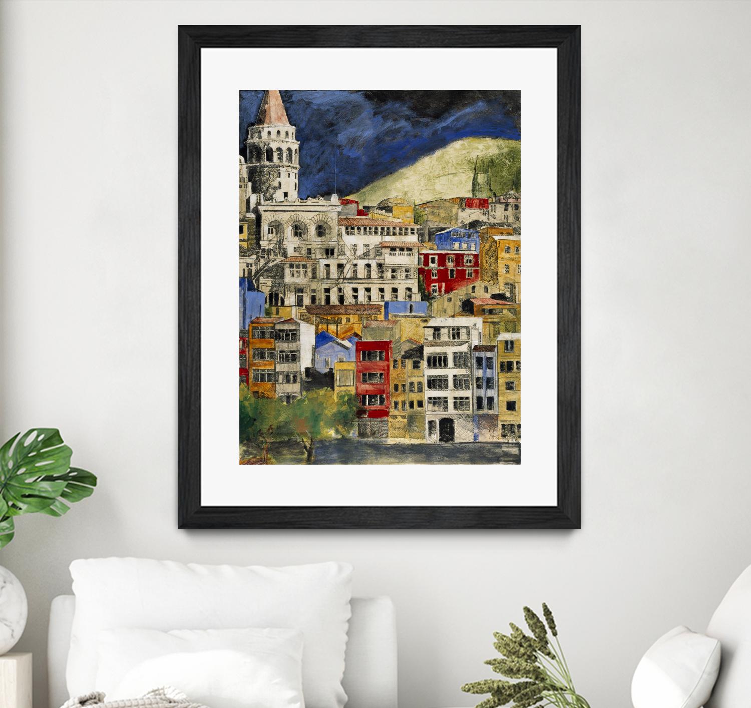 Urbana 1 by Susan Gillette on GIANT ART - beige city scene