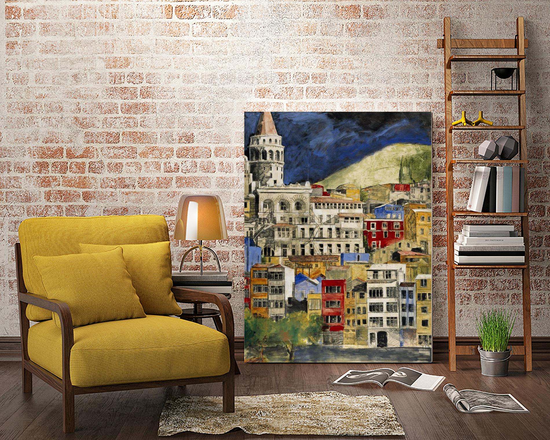 Urbana 1 by Susan Gillette on GIANT ART - beige city scene