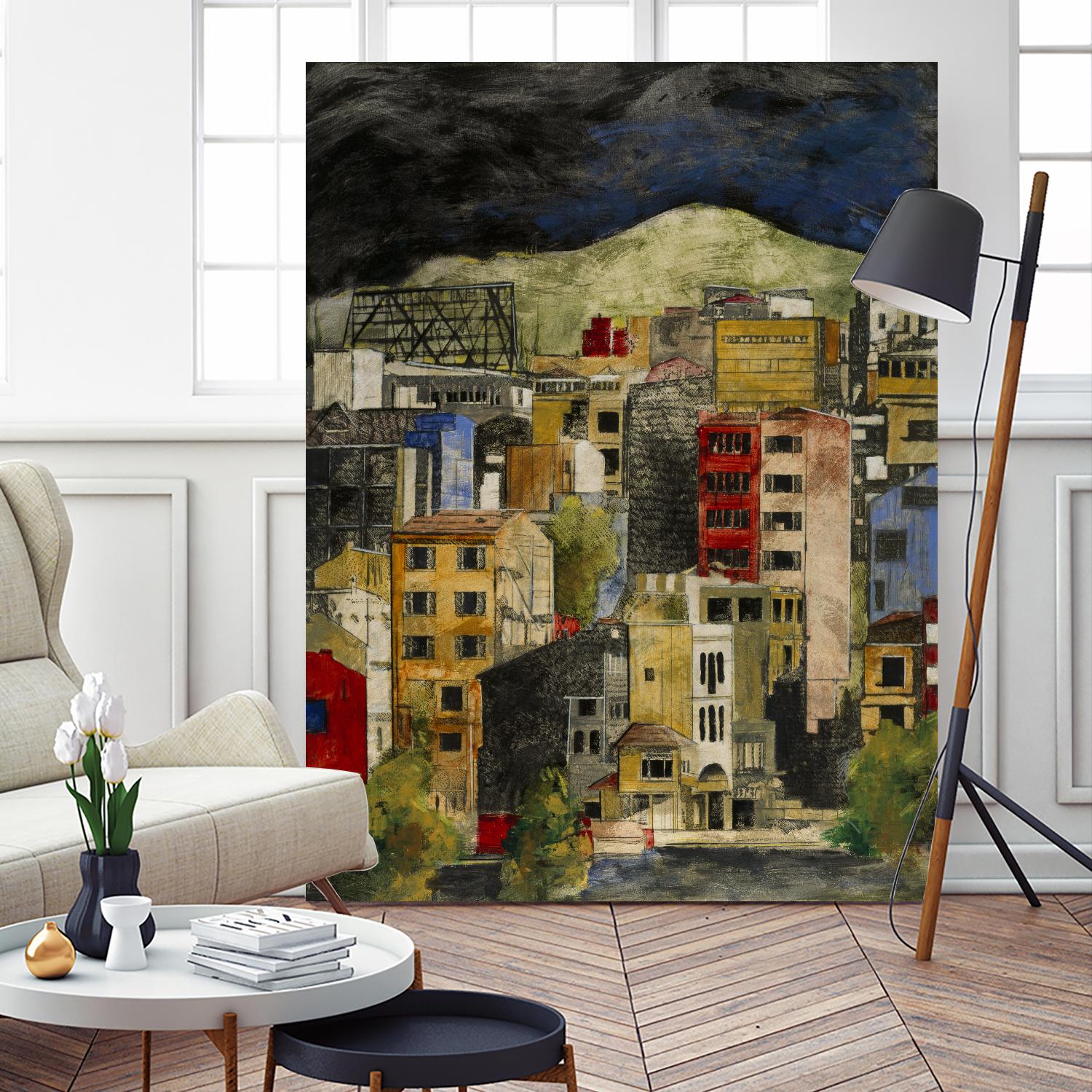 Urbana 2 by Susan Gillette on GIANT ART - beige city scene