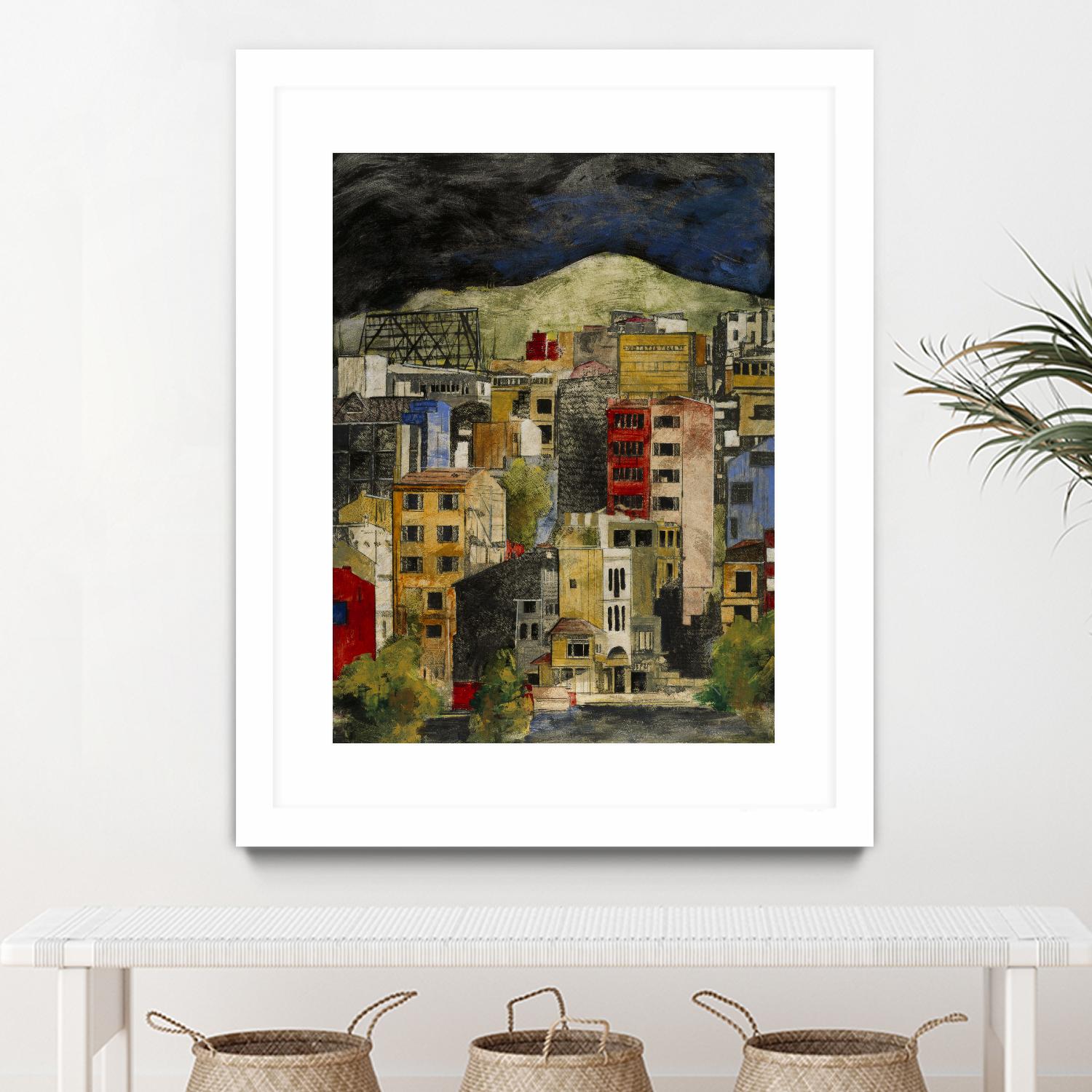 Urbana 2 by Susan Gillette on GIANT ART - beige city scene