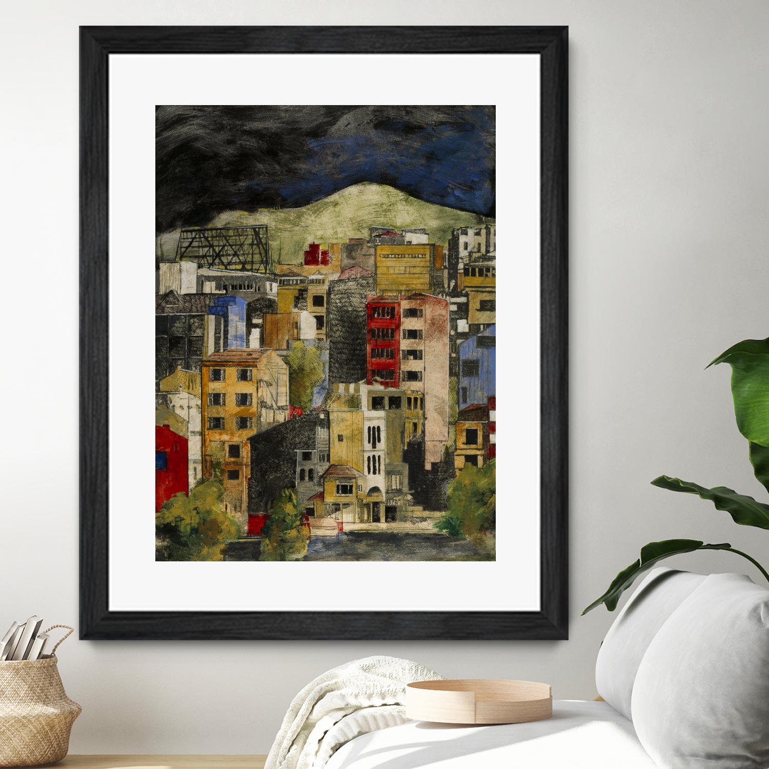 Urbana 2 by Susan Gillette on GIANT ART - beige city scene