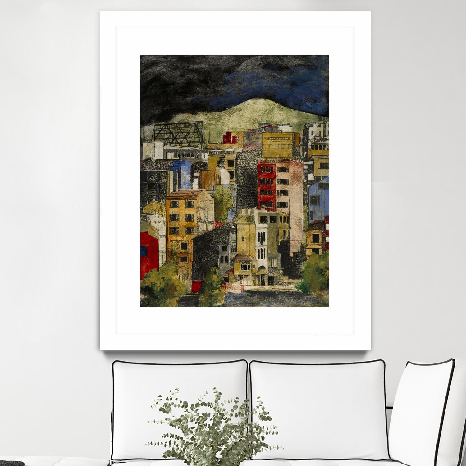 Urbana 2 by Susan Gillette on GIANT ART - beige city scene