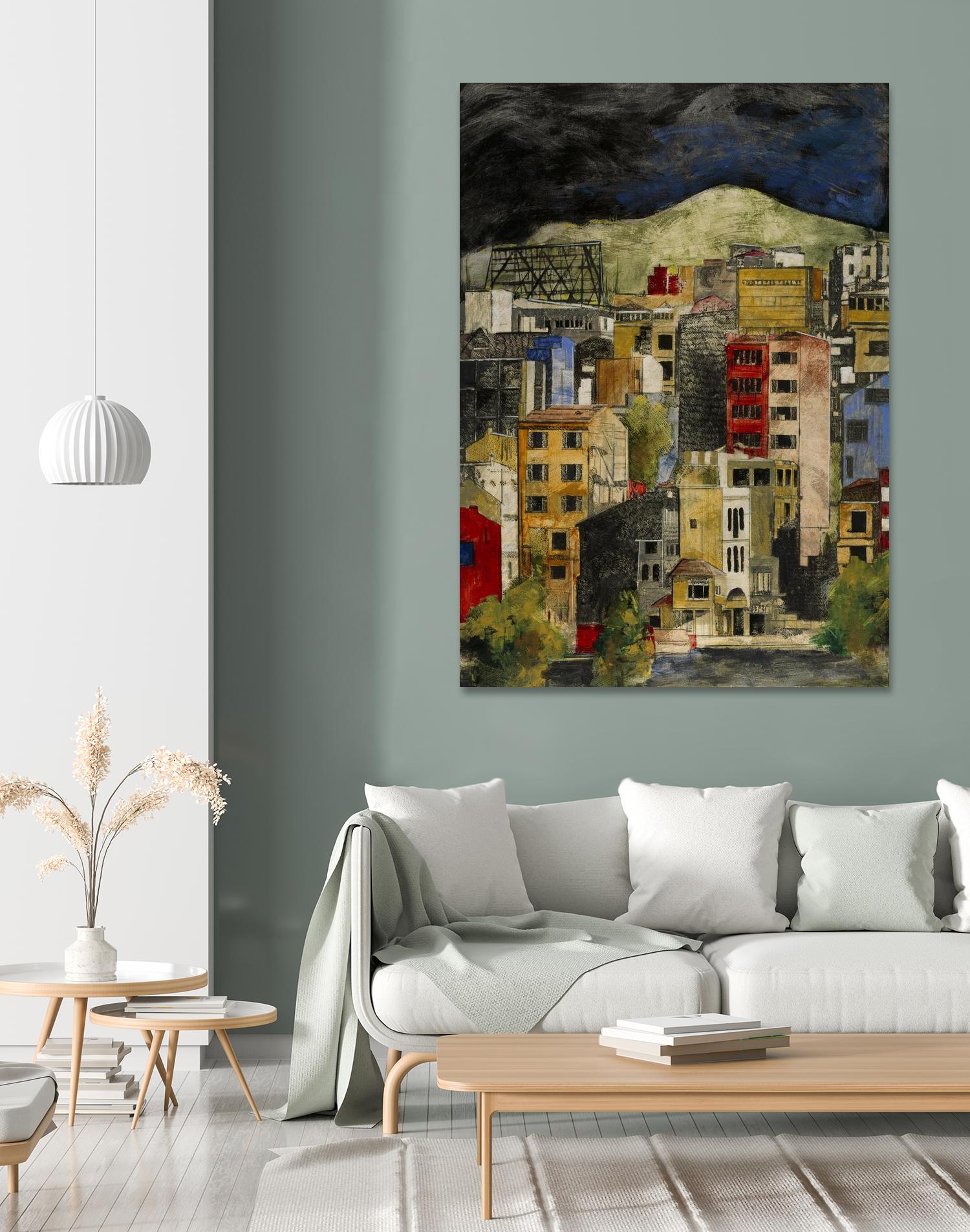 Urbana 2 by Susan Gillette on GIANT ART - beige city scene