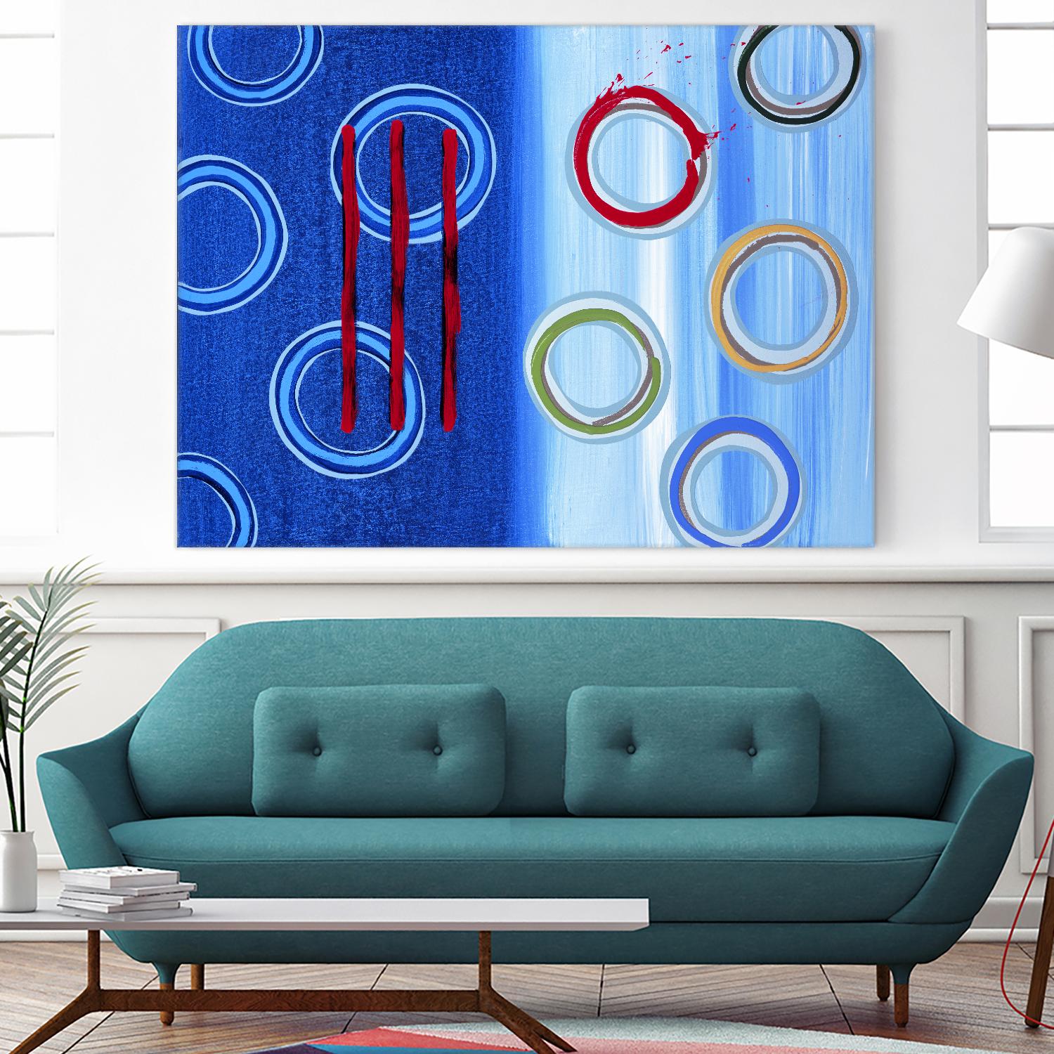 Space I by Lee Crew on GIANT ART - red abstract