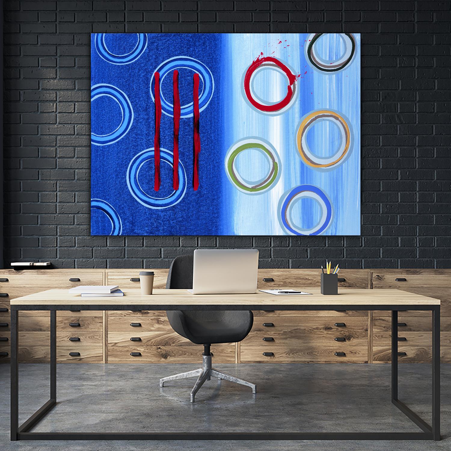 Space I by Lee Crew on GIANT ART - red abstract