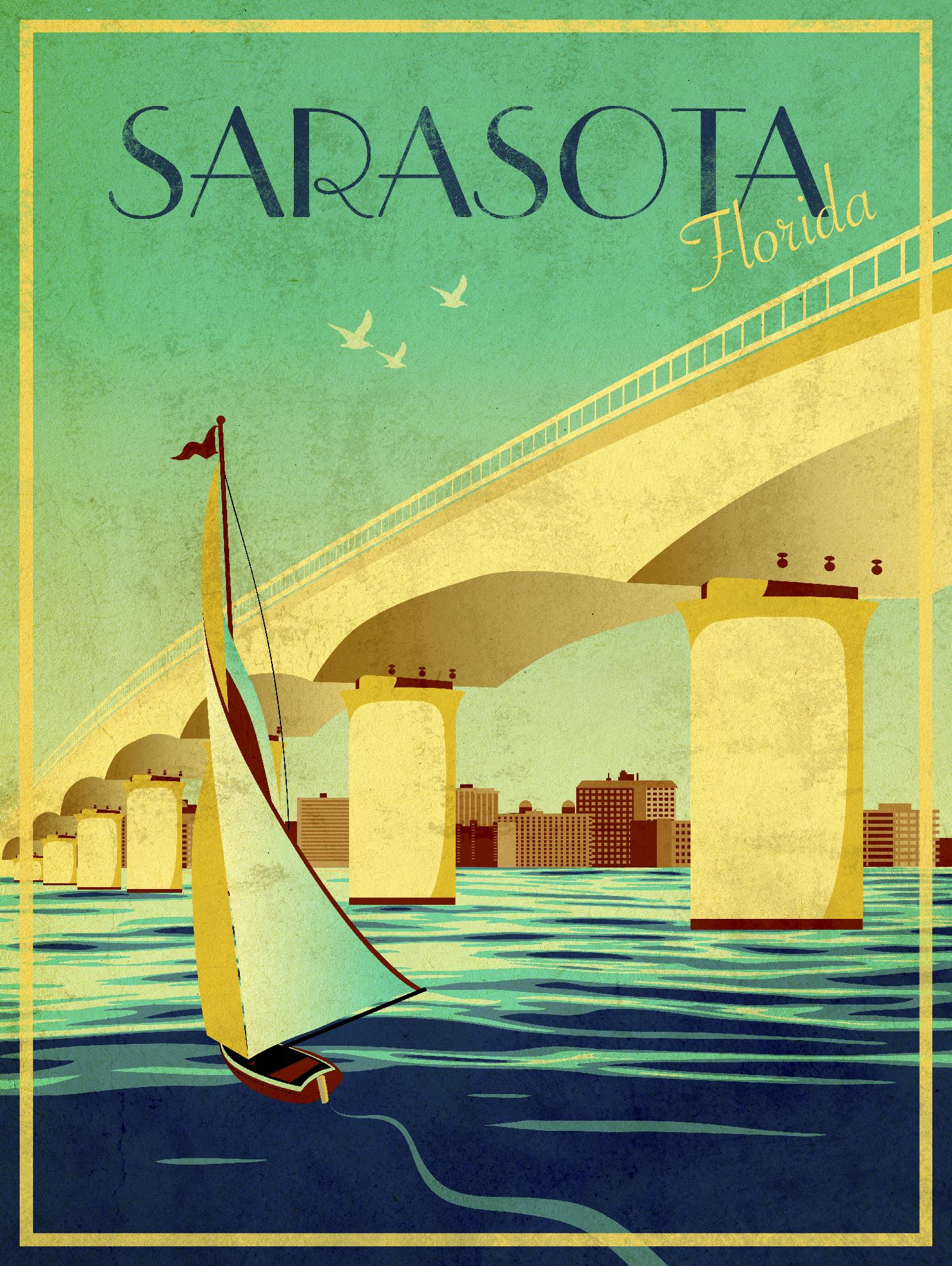 Sarasota by Stella Bradley on GIANT ART - yellow tropical