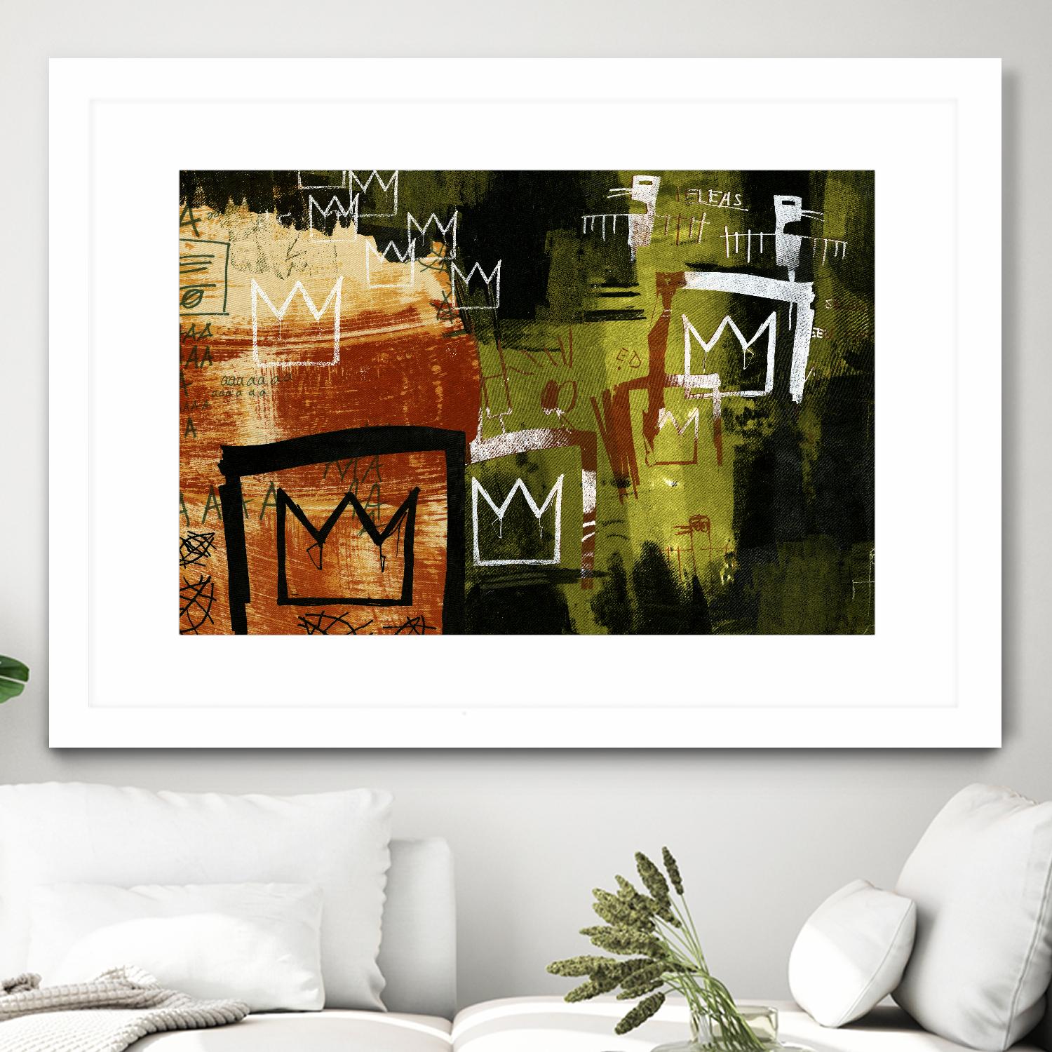 Graffiti Crowns by Tracy Hiner on GIANT ART - orange contemporary