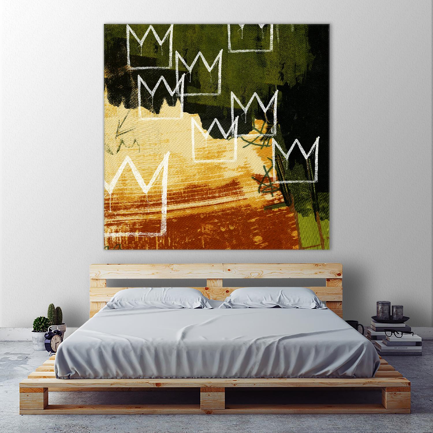 Graffiti Crowns C by Tracy Hiner on GIANT ART - orange contemporary