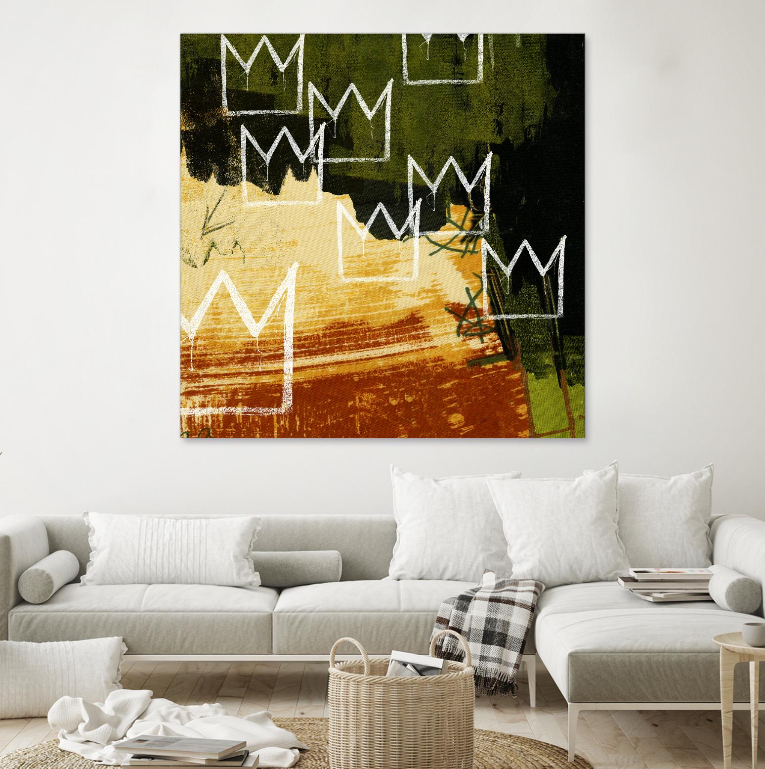 Graffiti Crowns C by Tracy Hiner on GIANT ART - orange contemporary