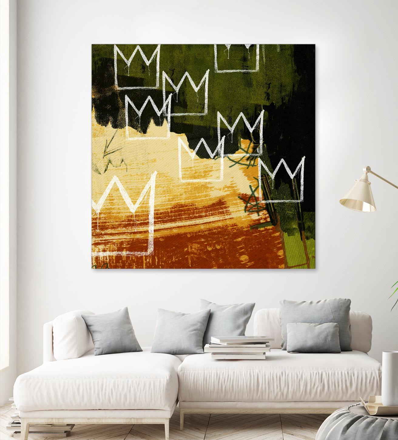 Graffiti Crowns C by Tracy Hiner on GIANT ART - orange contemporary