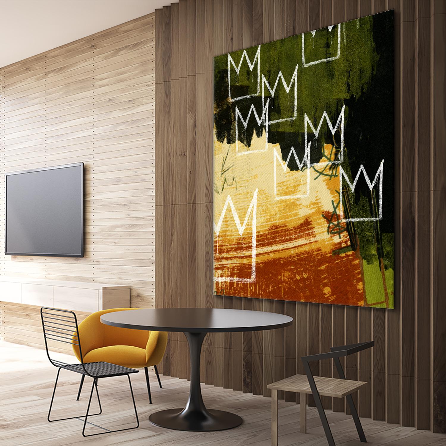 Graffiti Crowns C by Tracy Hiner on GIANT ART - orange contemporary