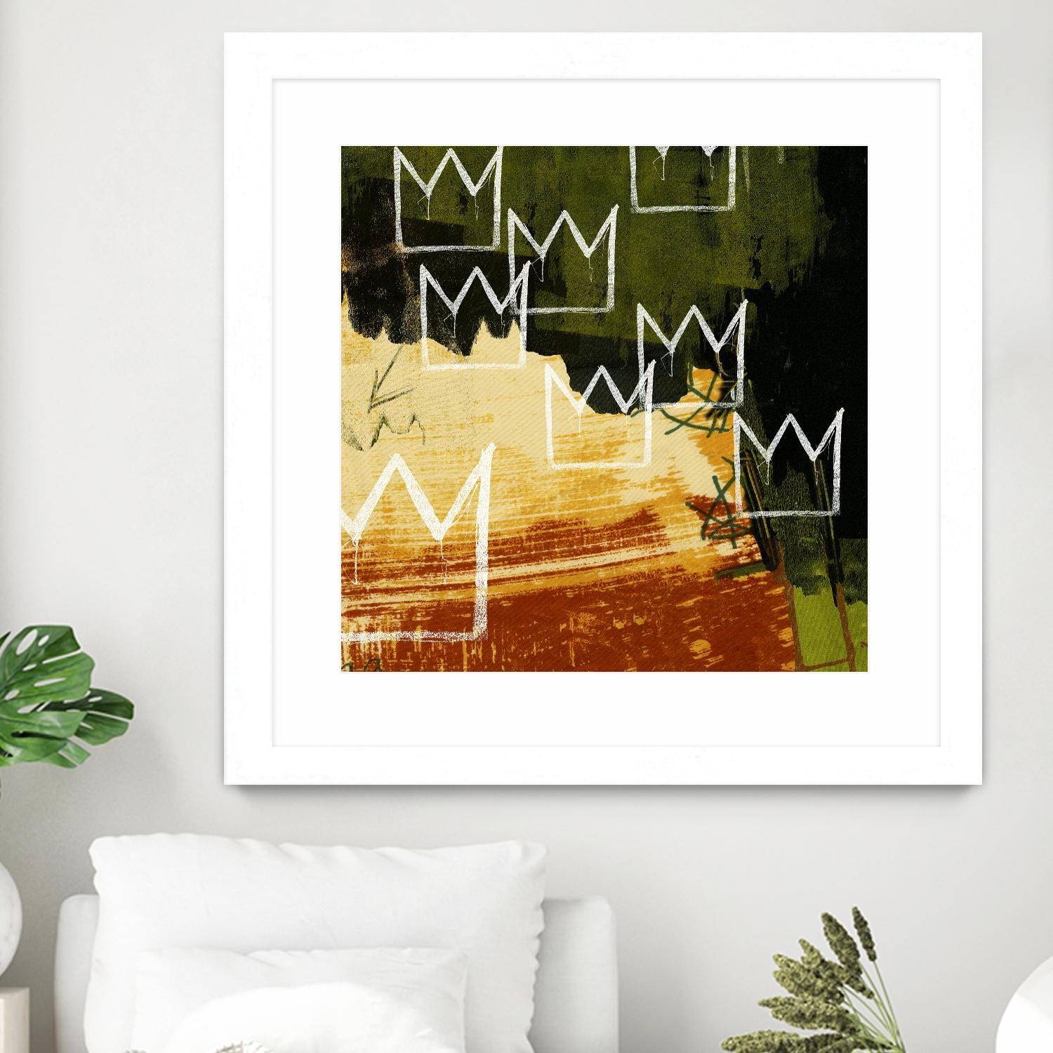 Graffiti Crowns C by Tracy Hiner on GIANT ART - orange contemporary