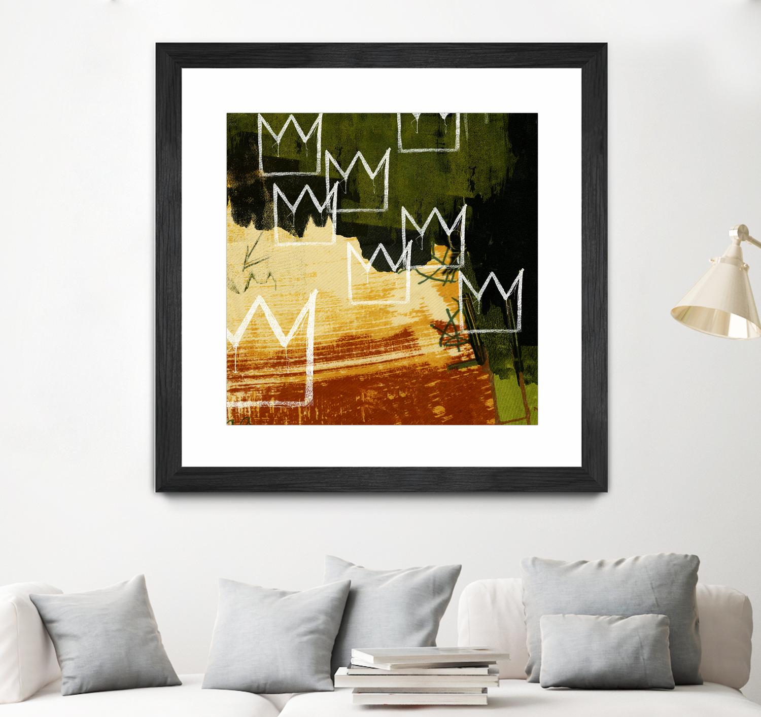 Graffiti Crowns C by Tracy Hiner on GIANT ART - orange contemporary