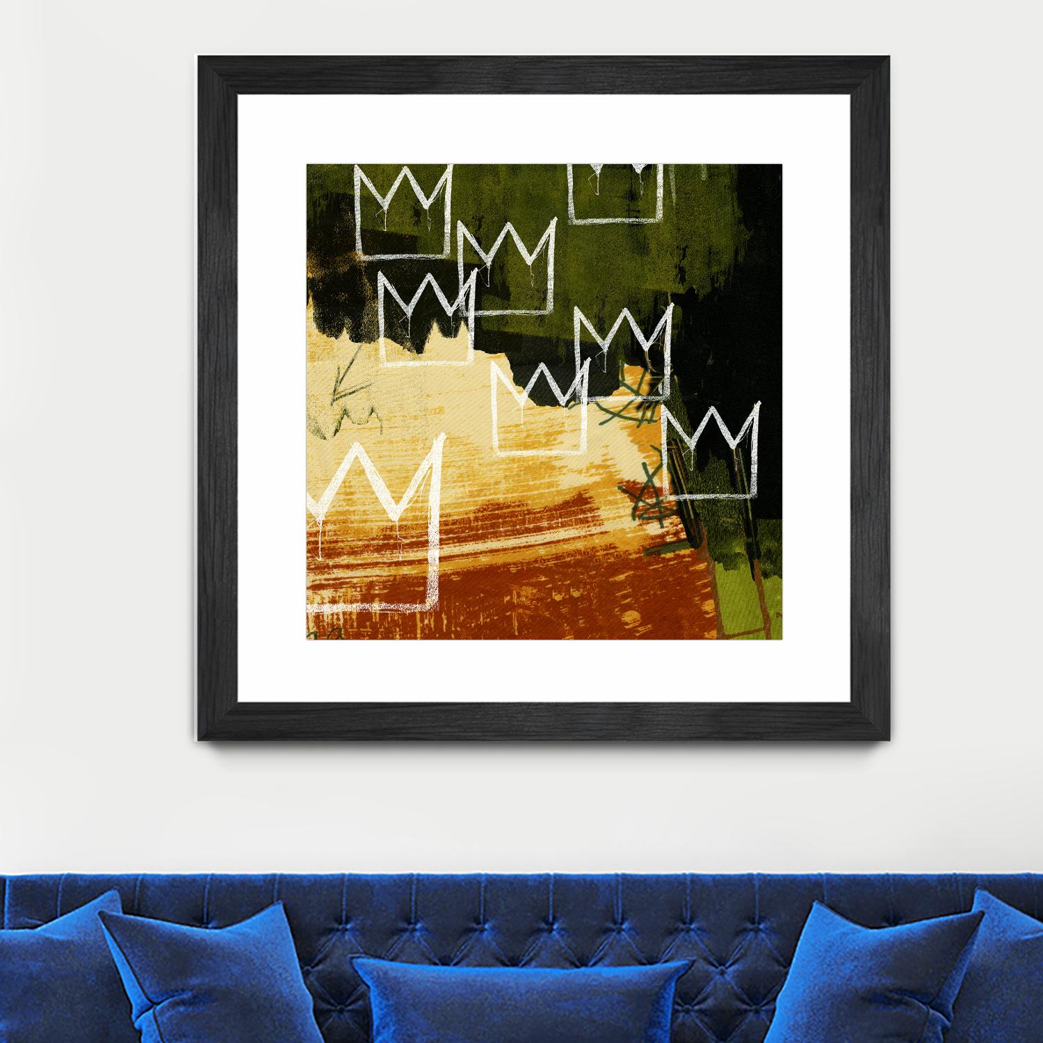 Graffiti Crowns C by Tracy Hiner on GIANT ART - orange contemporary