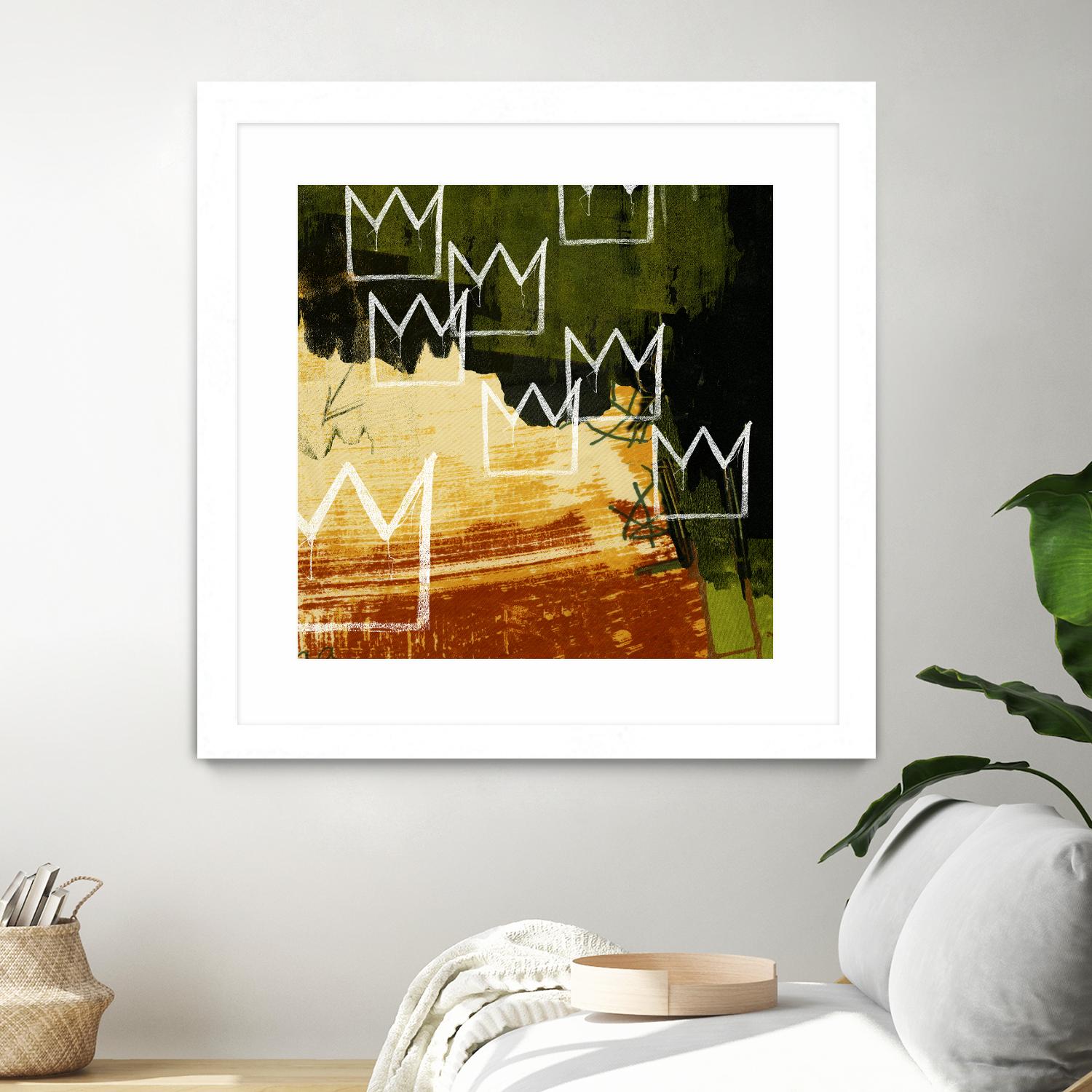 Graffiti Crowns C by Tracy Hiner on GIANT ART - orange contemporary