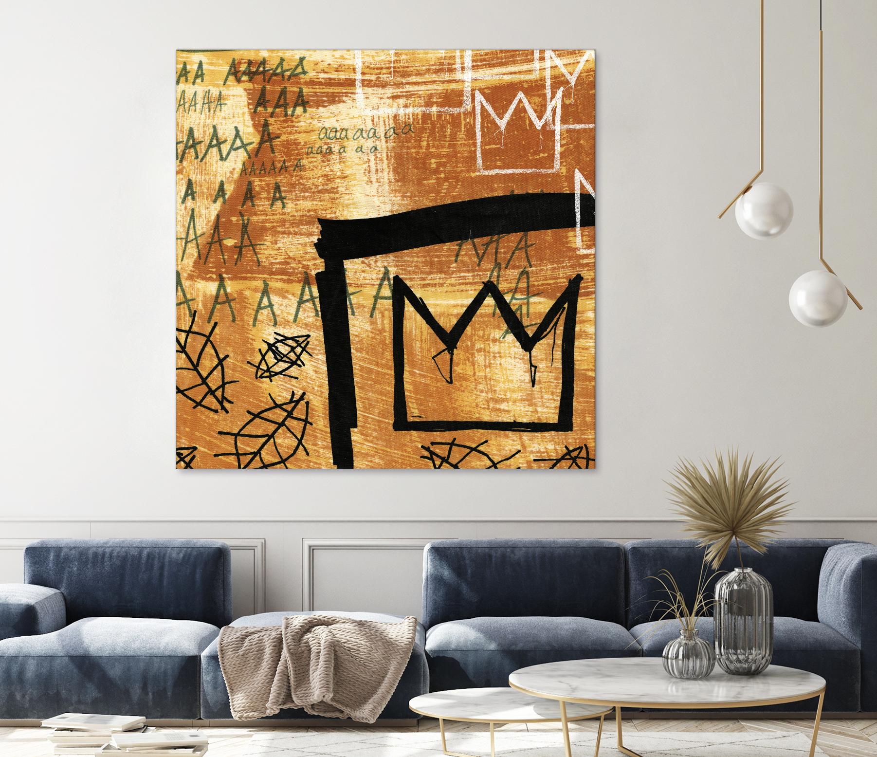 Graffiti Crowns E by Tracy Hiner on GIANT ART - black contemporary