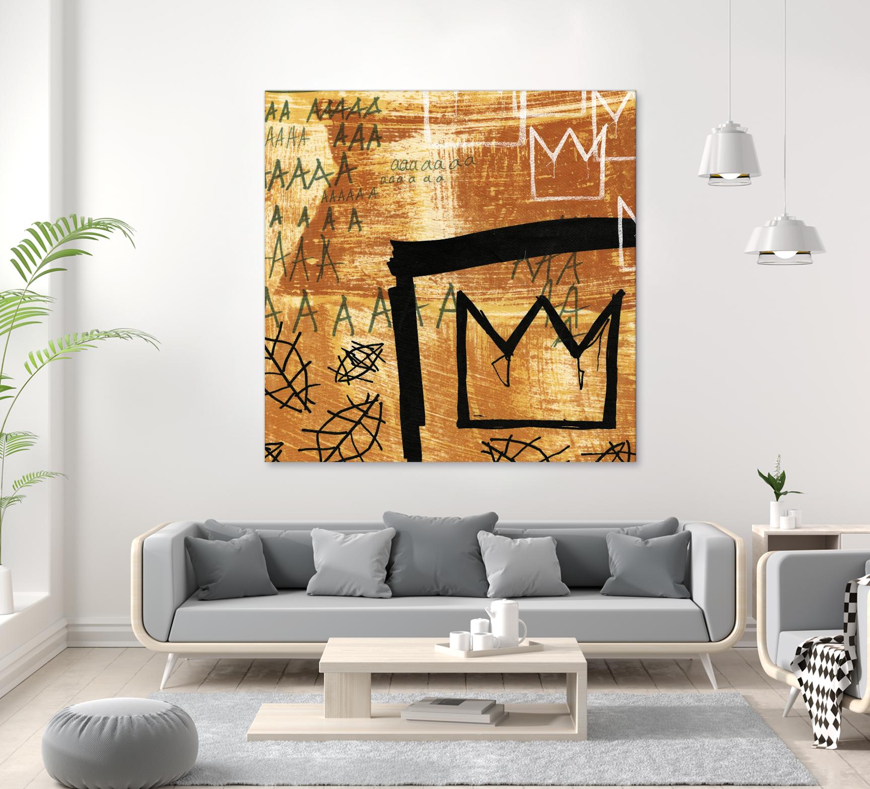 Graffiti Crowns E by Tracy Hiner on GIANT ART - black contemporary