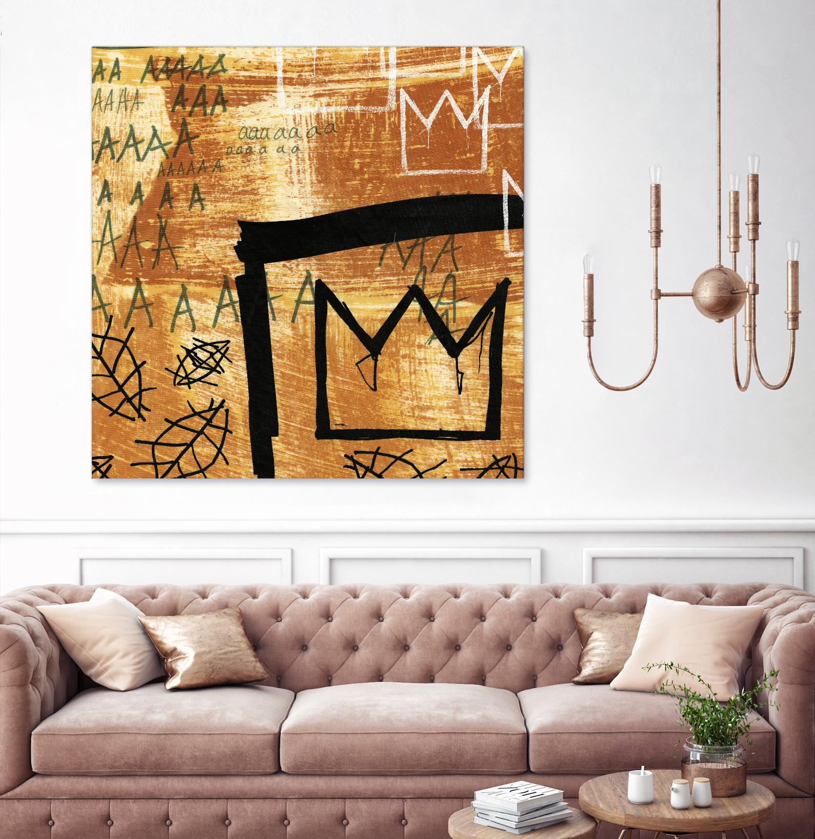 Graffiti Crowns E by Tracy Hiner on GIANT ART - black contemporary
