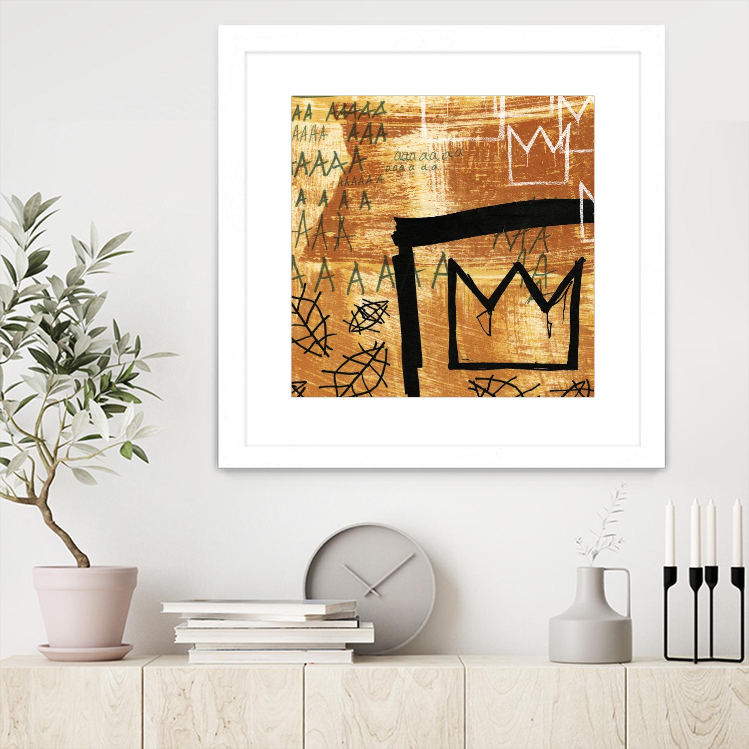 Graffiti Crowns E by Tracy Hiner on GIANT ART - black contemporary