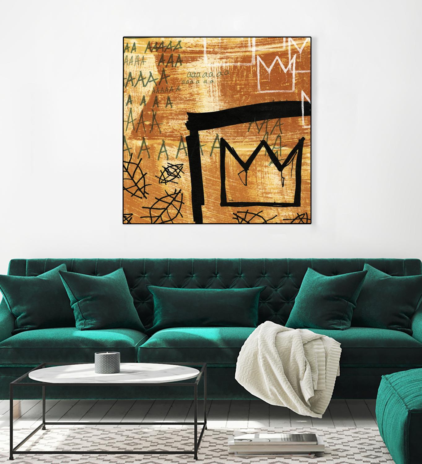 Graffiti Crowns E by Tracy Hiner on GIANT ART - black contemporary