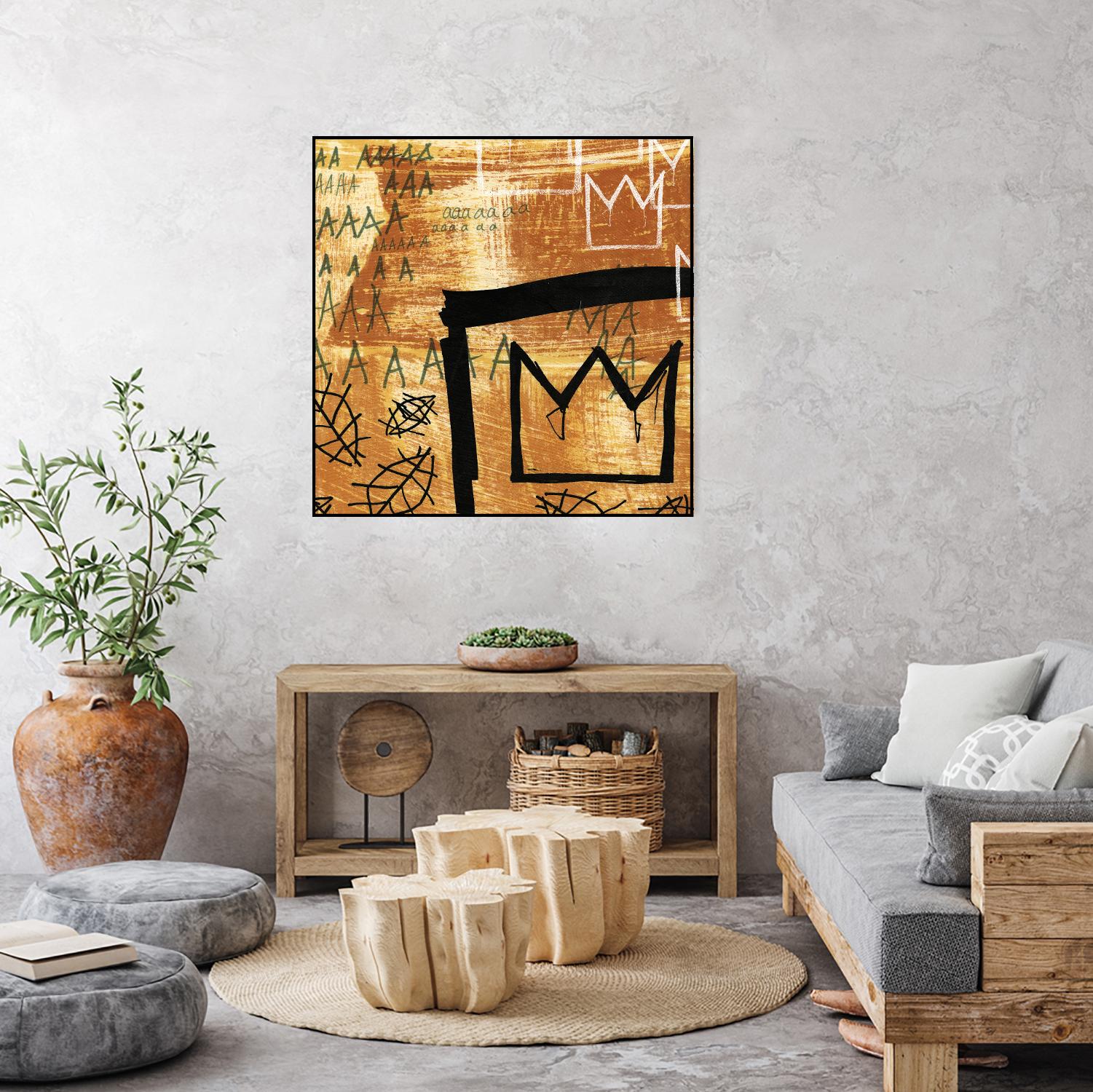 Graffiti Crowns E by Tracy Hiner on GIANT ART - black contemporary