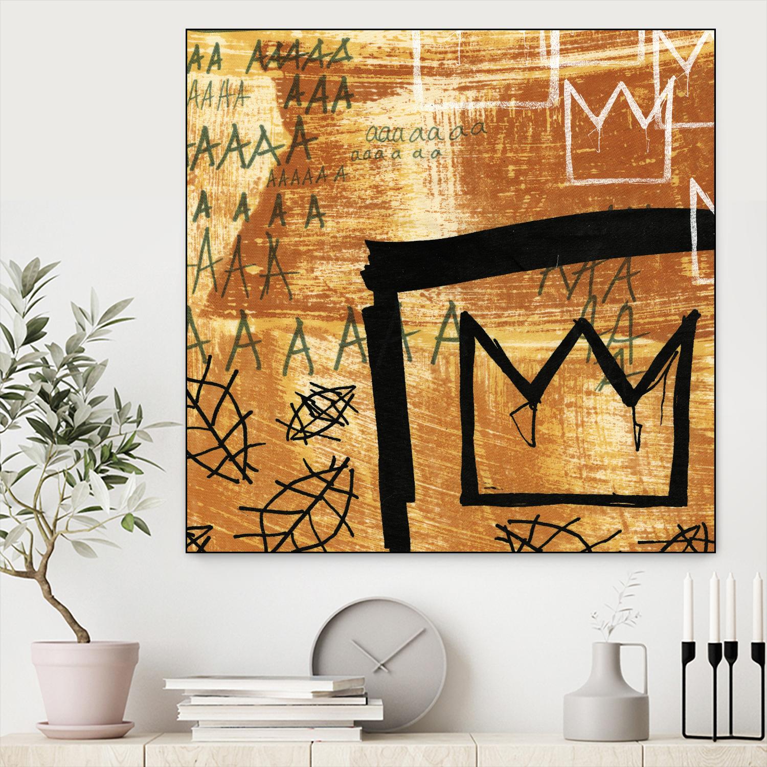 Graffiti Crowns E by Tracy Hiner on GIANT ART - black contemporary