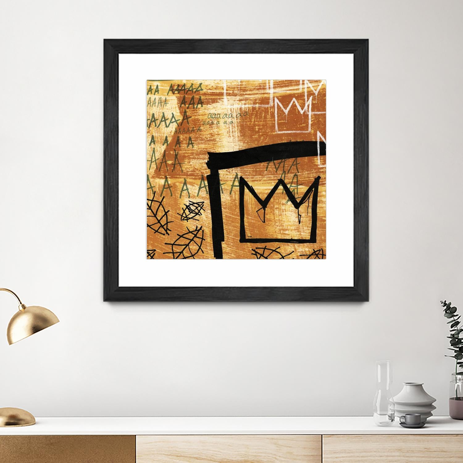 Graffiti Crowns E by Tracy Hiner on GIANT ART - black contemporary