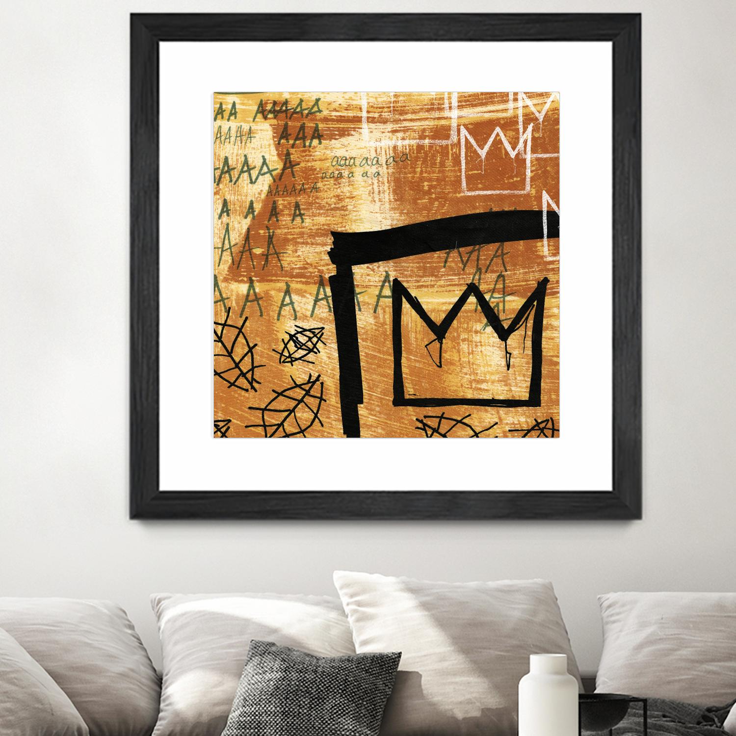 Graffiti Crowns E by Tracy Hiner on GIANT ART - black contemporary