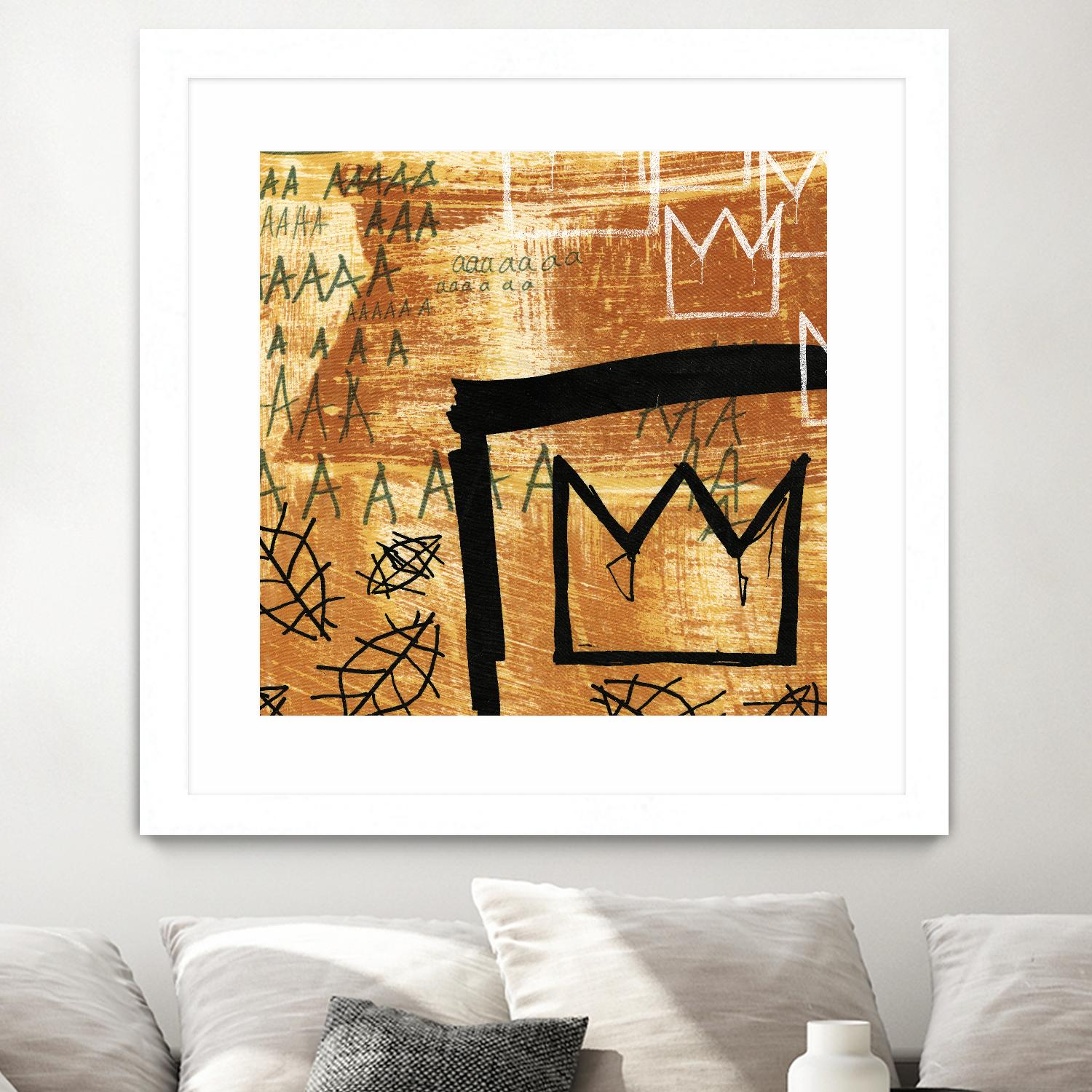 Graffiti Crowns E by Tracy Hiner on GIANT ART - black contemporary
