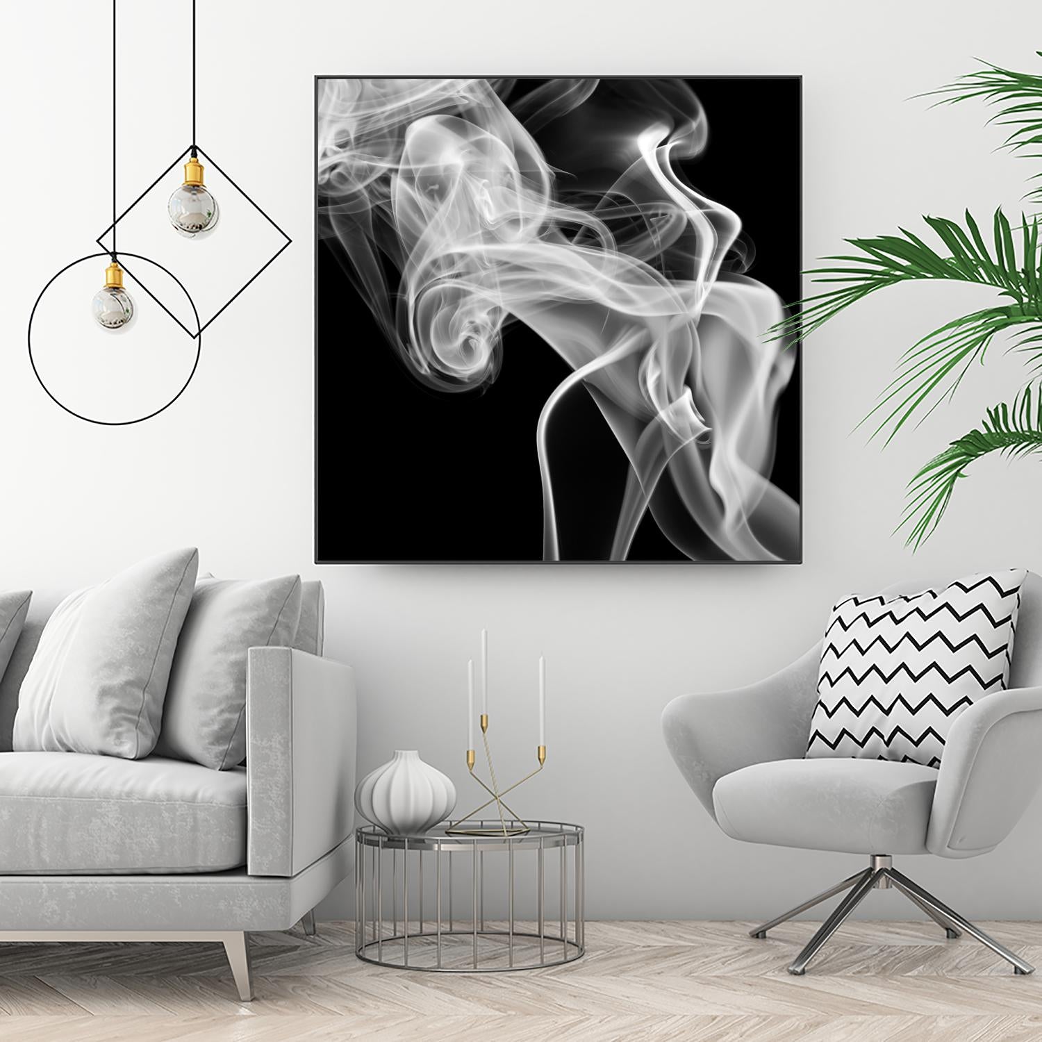 Black Smoke Abstract Square by GI ArtLab on GIANT ART - black abstract