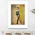 Pinup Girl Surfing by GI ArtLab on GIANT ART - yellow vintage