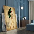 Pinup Girl in the Shade by GI ArtLab on GIANT ART - green vintage