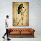Pinup Girl in the Shade by GI ArtLab on GIANT ART - green vintage