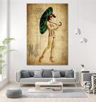 Pinup Girl in the Shade by GI ArtLab on GIANT ART - green vintage