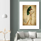 Pinup Girl in the Shade by GI ArtLab on GIANT ART - green vintage