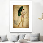 Pinup Girl in the Shade by GI ArtLab on GIANT ART - green vintage