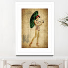 Pinup Girl in the Shade by GI ArtLab on GIANT ART - green vintage