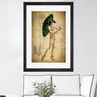 Pinup Girl in the Shade by GI ArtLab on GIANT ART - green vintage