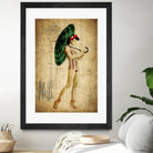 Pinup Girl in the Shade by GI ArtLab on GIANT ART - green vintage