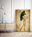 Pinup Girl in the Shade by GI ArtLab on GIANT ART - green vintage