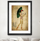 Pinup Girl in the Shade by GI ArtLab on GIANT ART - green vintage
