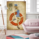 Pinup Girl Sailing by GI ArtLab on GIANT ART - red vintage
