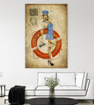 Pinup Girl Sailing by GI ArtLab on GIANT ART - red vintage