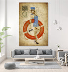 Pinup Girl Sailing by GI ArtLab on GIANT ART - red vintage
