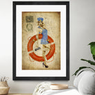 Pinup Girl Sailing by GI ArtLab on GIANT ART - red vintage