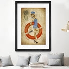 Pinup Girl Sailing by GI ArtLab on GIANT ART - red vintage